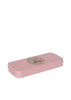 The Konges Sloejd Water Colors Paint Set - Cherry Bow features a rectangular pink tin box with a floral and cherry design, ideal for storing paint brushes or watercolors and shown against a white background.