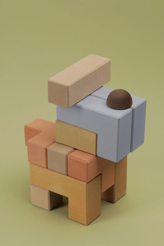Raduga Grez Wooden Animal Building Block Set