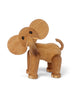 Spring Copenhagen Ollie - Elephant figure shaped like an elephant with large round ears and a trunk sticking out, crafted from textured FSC Oak, standing against a white background.