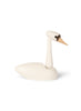 A Spring Copenhagen The Cygnet (white) figure with a smooth, white body and a simple, unstained wooden head and beak, set against a plain white background.