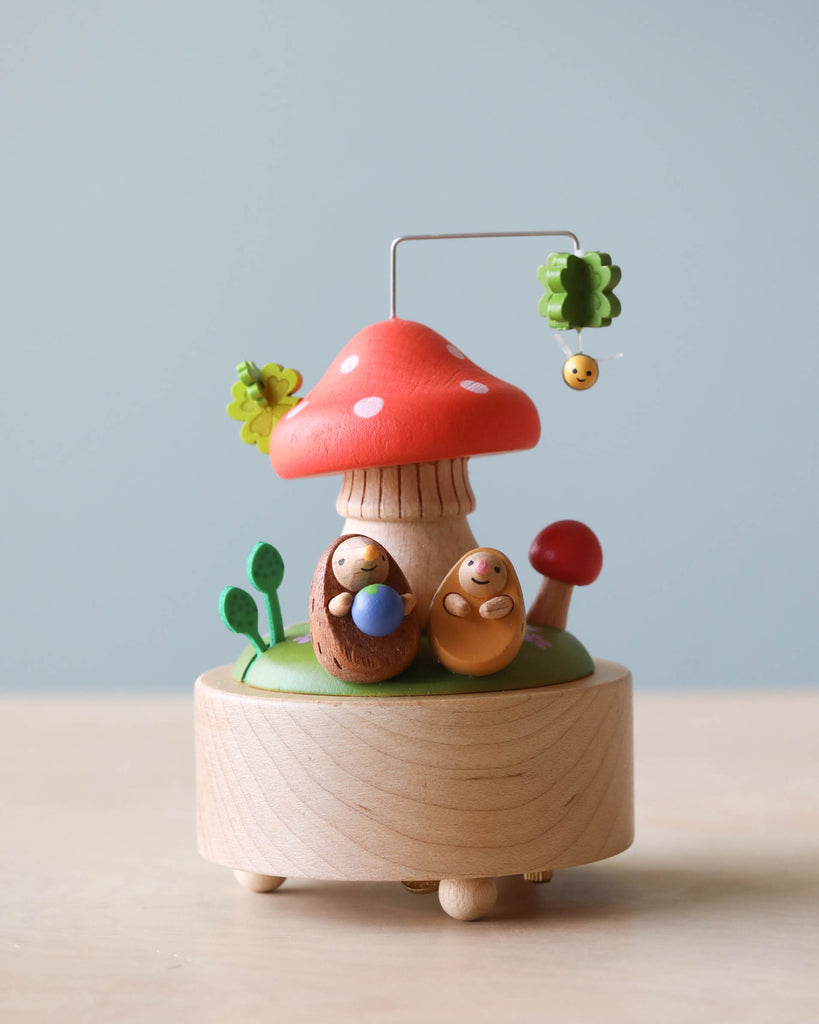 Mushroom and hedgehog themed music box