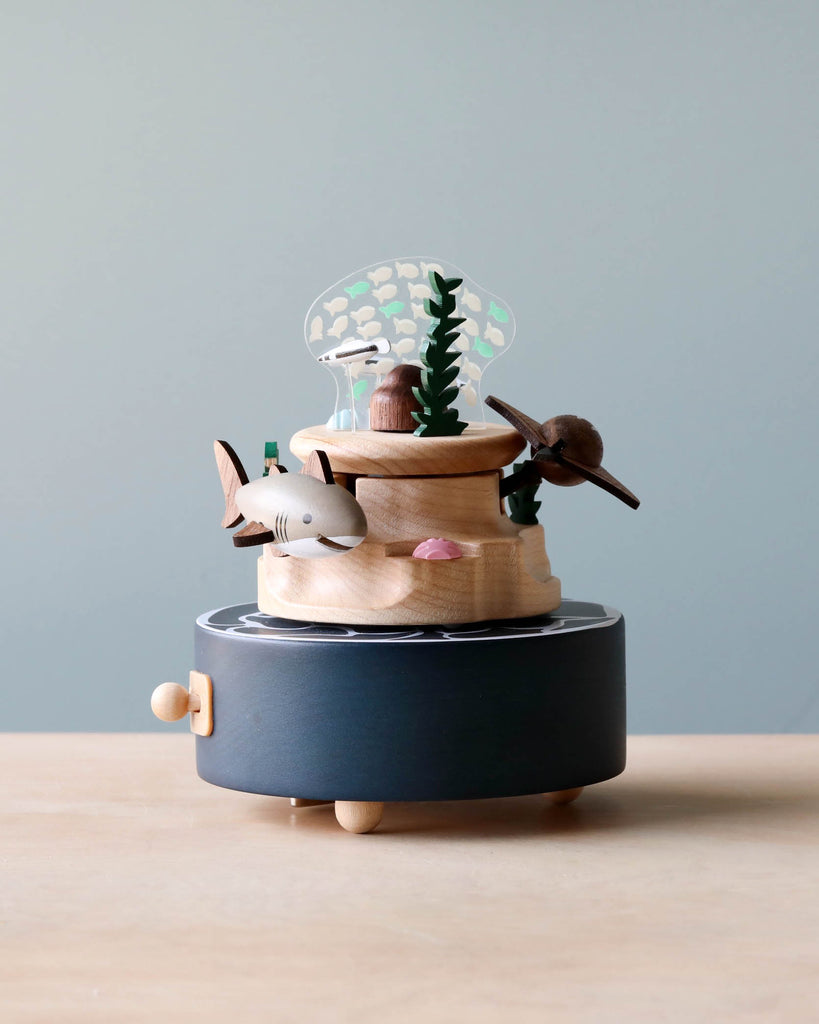 Ocean themed music box with sharks and stingrays going around