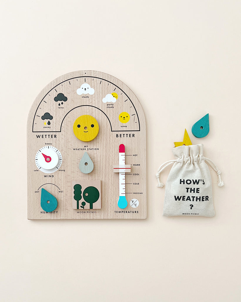 Wooden weather station toy