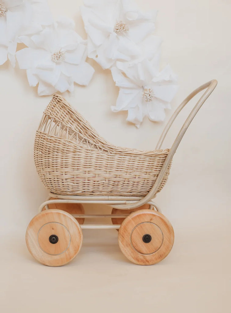 Rattan Doll Pram Stroller Odin Parker