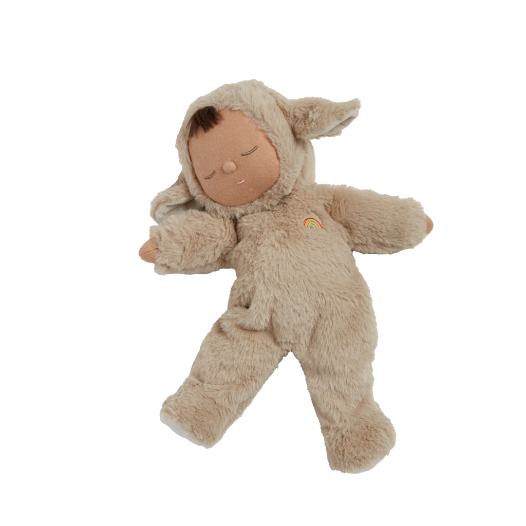 Sleeping baby doll in lamb suit