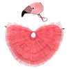 A Meri Meri Flamingo Costume featuring a sparkling velvet headpiece and a fluffy pink tutu skirt.