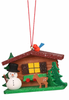 snowman cabin ornament 