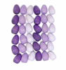 A square arrangement of smooth, multi-toned purple and white Grapat Mandala Eggs, closely packed together to create a cohesive, colorful pattern.