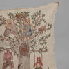 Coral & Tusk Tree of Fun Pillow for kids featuring an embroidered design of various animals, including cats, owls, and birds, playfully positioned on the branches of a tree.