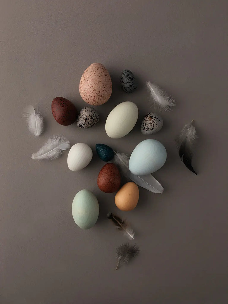 Colorful wooden egg toys