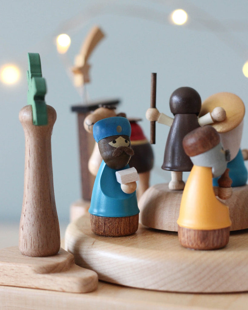 wooden music box with the nativity scenewooden music box with the nativity scene