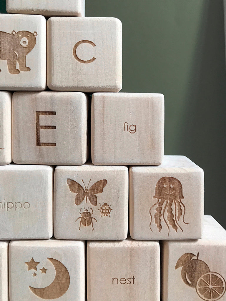 Alphabet Wooden Blocks designed for educational purposes by Sabo Concept in Ukraine