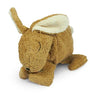 A Senger Naturwelt Cuddly Animal - Rabbit in a playful pose, featuring soft brown fur and one ear flopped down, made from organic cotton, isolated on a white background.